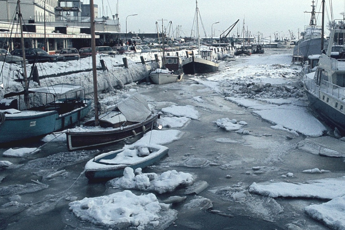 Treibeis in Büsum während der Schneekatastrophe 1978